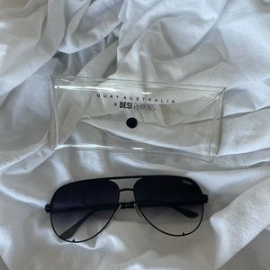 Quay Australia high key aviator sunglasses (black fade)